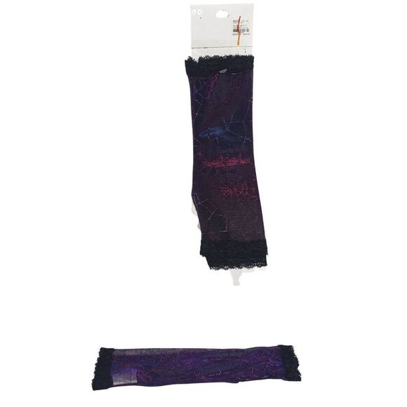 Icing Spider Web Lace Fingerless Gloves Costume Gothic Cobwebb Dress Up NEW - Picture 5 of 6